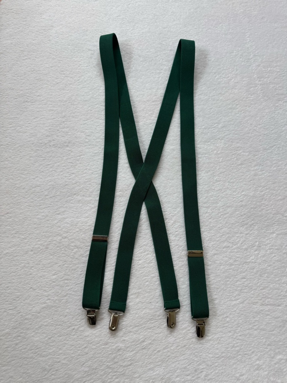Men's Dark Green Elastic Suspenders - Classic Style
